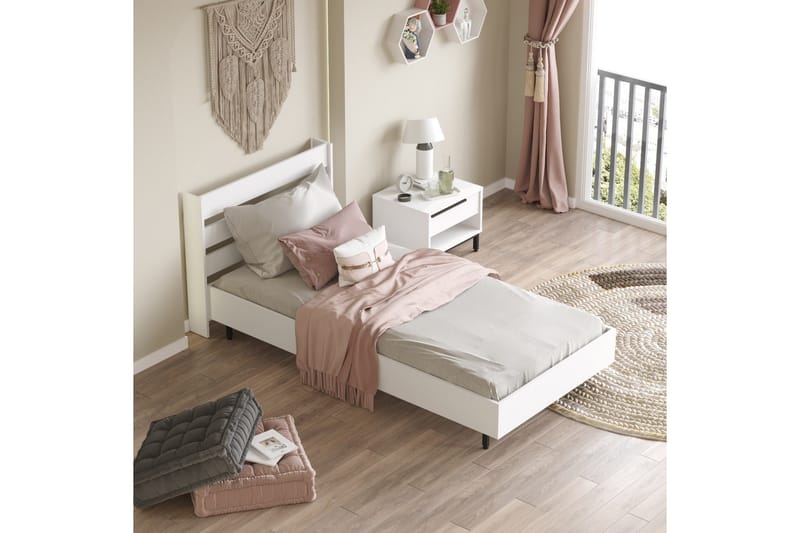 Liyakat Sengeramme 90x200 cm - Hvid - Møbler - Senge - Sengeramme & sengestel