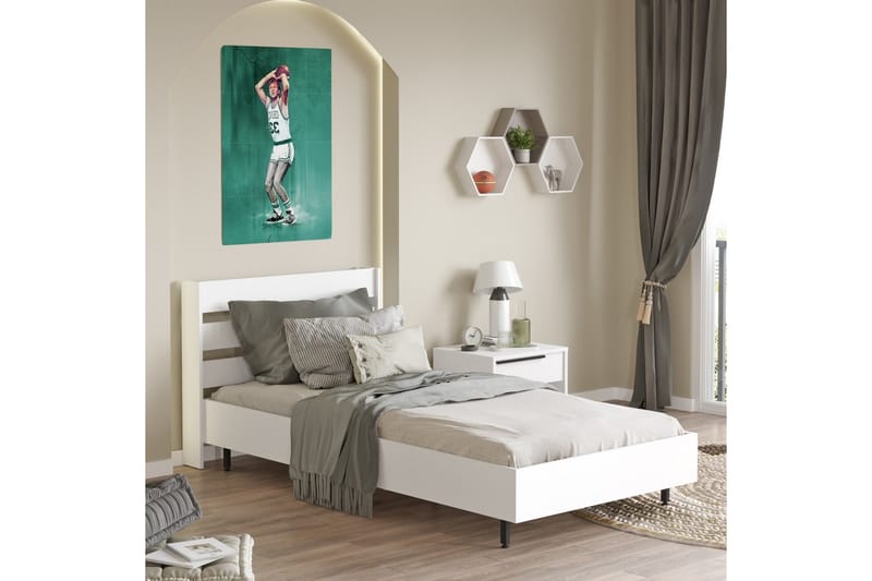 Liyakat Sengeramme 90x200 cm - Hvid - Møbler - Senge - Sengeramme & sengestel
