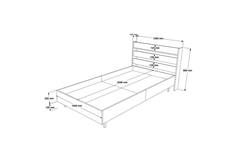 Liyakat Sengeramme 90x200 cm - Hvid - Møbler - Senge - Sengeramme & sengestel