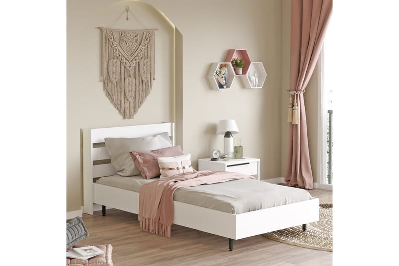 Liyakat Sengeramme 90x200 cm - Hvid - Møbler - Senge - Sengeramme & sengestel