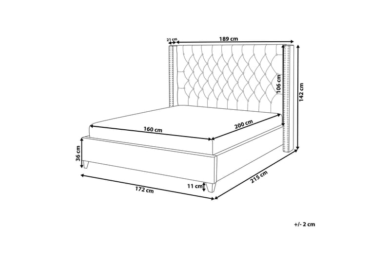 Lubbon Dobbelt seng 160 | 200 cm - Grå - Sengeramme & sengestel
