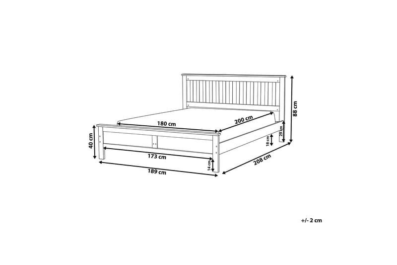 Mayenne Dobbelt seng 180 | 200 cm - Hvid - Sengeramme & sengestel