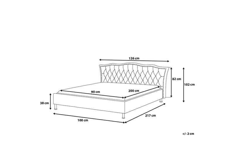 Metz Dobbelt seng 90 | 200 cm - Grå - Sengeramme & sengestel