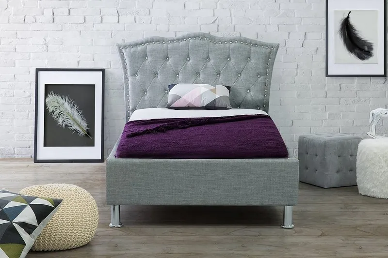 Metz Dobbelt seng 90 | 200 cm - Grå - Møbler - Senge - Sengeramme & sengestel