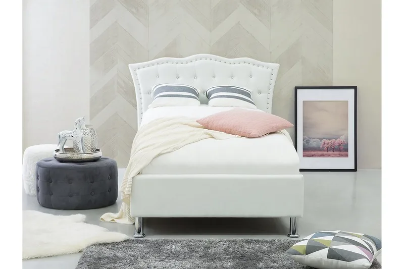 Metz seng 90x200 cm - Hvid - Møbler - Senge - Sengeramme & sengestel