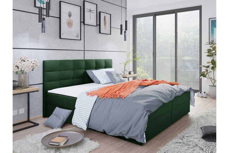 Midfeld Sengeramme 160x200 cm - Mørkegrøn - Møbler - Senge - Sengeramme & sengestel