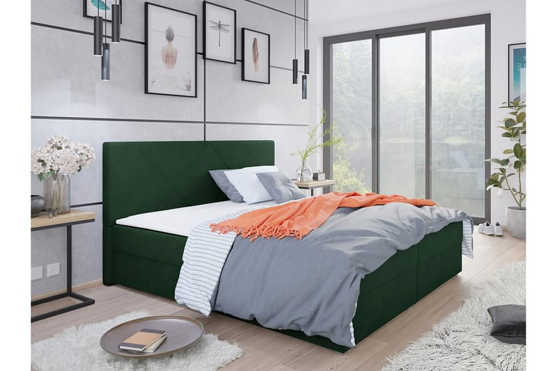Midfeld Sengeramme 160x200 cm - Mørkegrøn - Møbler - Senge - Sengeramme & sengestel