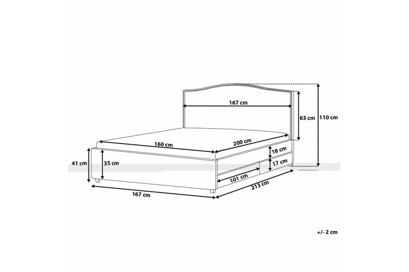 Montpellier Dobbelt seng 160 | 200 cm - Beige - Møbler - Senge - Sengeramme & sengestel
