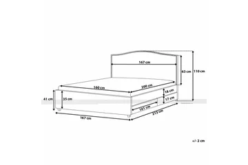 Montpellier Dobbelt seng 160 | 200 cm - Beige - Møbler - Senge - Sengeramme & sengestel