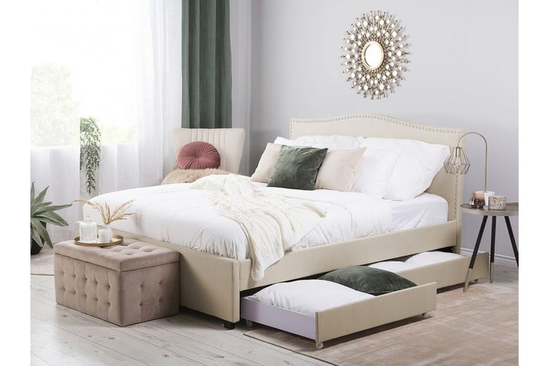 Montpellier Dobbelt seng 160 | 200 cm - Beige - Møbler - Senge - Sengeramme & sengestel