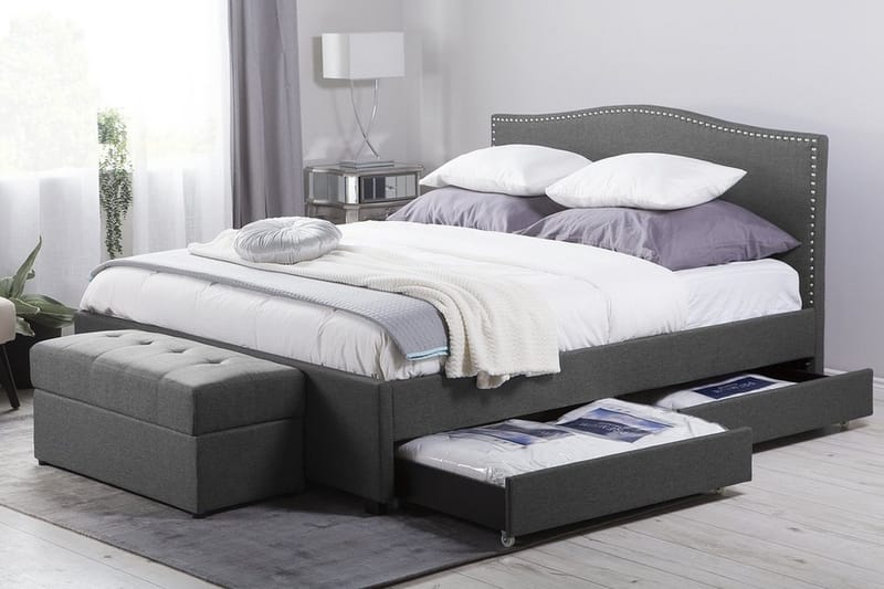 Montpellier Dobbelt seng 160 | 200 cm - Grå - Møbler - Senge - Sengeramme & sengestel