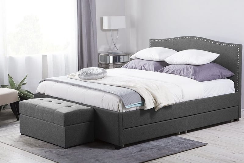 Montpellier Dobbelt seng 160 | 200 cm - Grå - Møbler - Senge - Sengeramme & sengestel