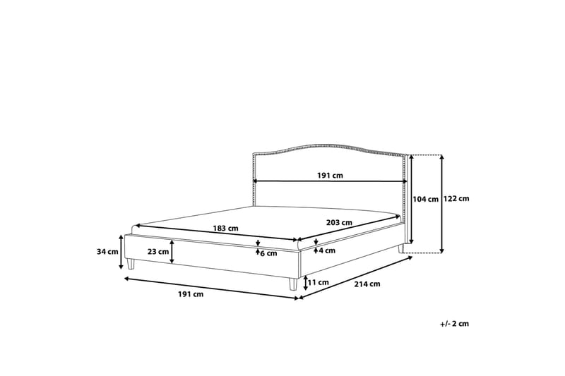 Montpellier Dobbelt seng 180 | 200 cm - Grå - Møbler - Senge - Sengeramme & sengestel