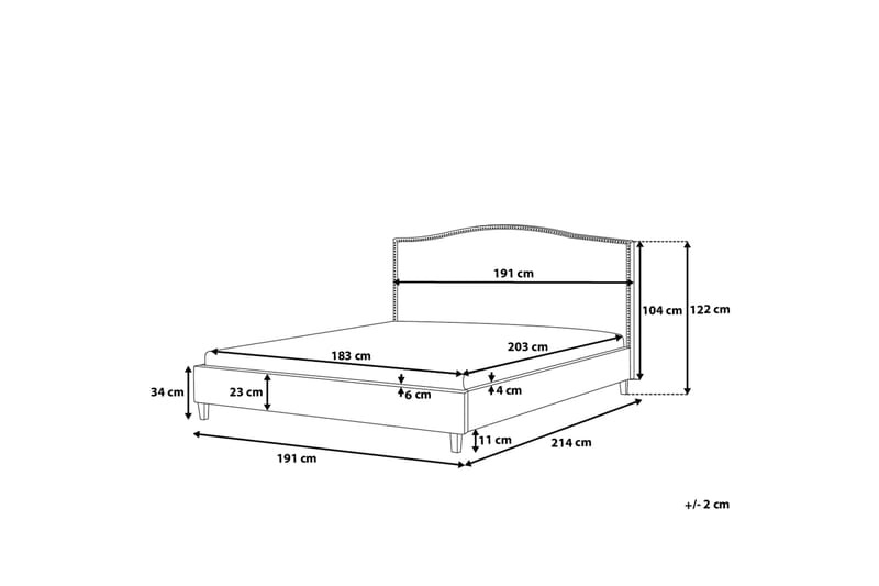 Montpellier Dobbelt seng 180 | 200 cm - Grå - Sengeramme & sengestel