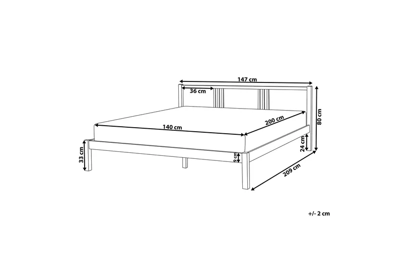 Newbegin kontinentalseng 140x200 - Hvid - Møbler - Senge - Sengeramme & sengestel