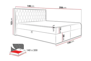Oberting Sengeramme 140x200 cm - Møbler - Senge - Sengeramme & sengestel