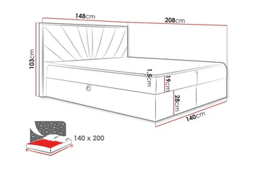 Oberting Sengeramme 140x200 cm - Møbler - Senge - Sengeramme & sengestel