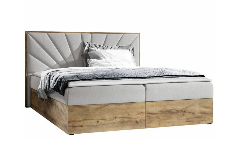Oberting Sengeramme 160x200 cm - Beige/Træ - Møbler - Senge - Sengeramme & sengestel