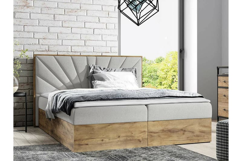 Oberting Sengeramme 160x200 cm - Beige/Træ - Møbler - Senge - Sengeramme & sengestel