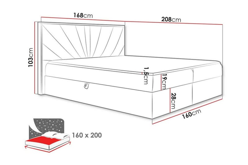 Oberting Sengeramme 160x200 cm - Beige/Træ - Sengeramme & sengestel