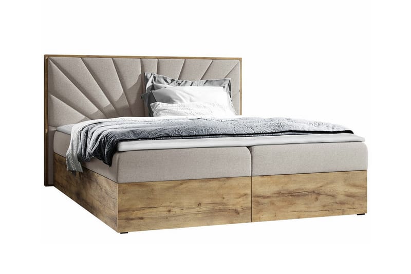Oberting Sengeramme 160x200 cm - Beige/Træ - Møbler - Senge - Sengeramme & sengestel
