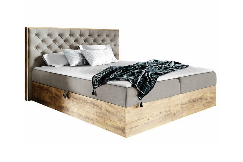 Oberting Sengeramme 180x200 cm - Beige/Træ - Møbler - Senge - Sengeramme & sengestel