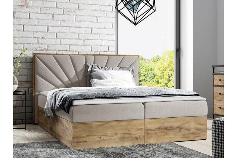 Oberting Sengeramme 180x200 cm - Beige/Træ - Møbler - Senge - Sengeramme & sengestel