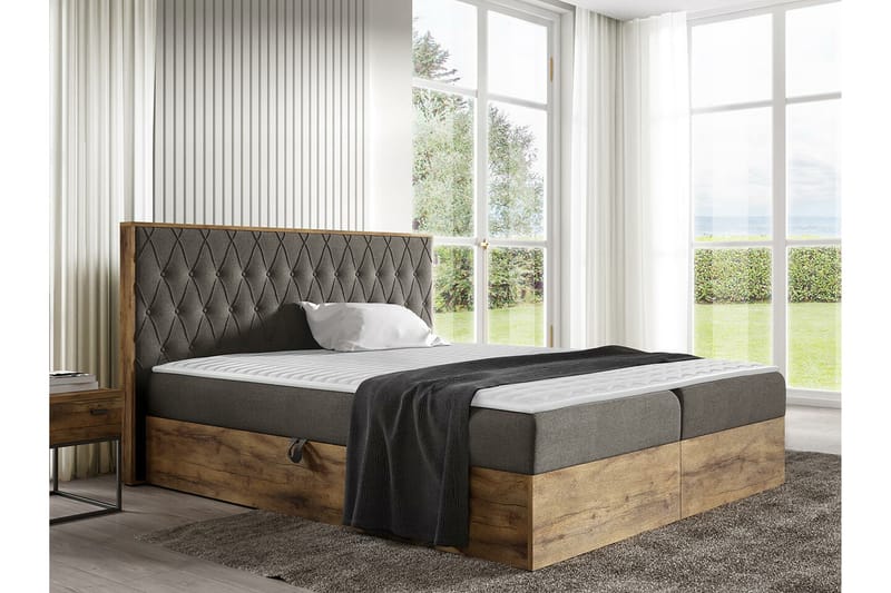 Oberting Sengeramme 180x200 cm - Brun/Træ - Møbler - Senge - Sengeramme & sengestel