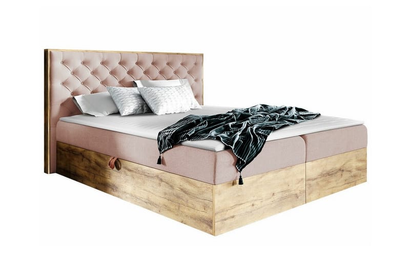 Oberting Sengeramme 180x200 cm - Lyserød - Møbler - Senge - Sengeramme & sengestel
