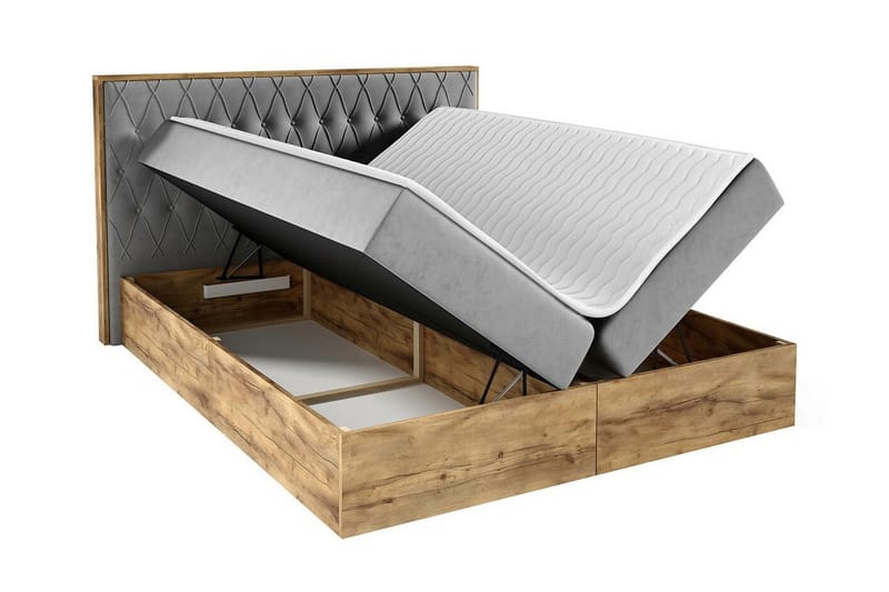 Oberting Sengeramme 180x200 cm - Sort/træ - Møbler - Senge - Sengeramme & sengestel
