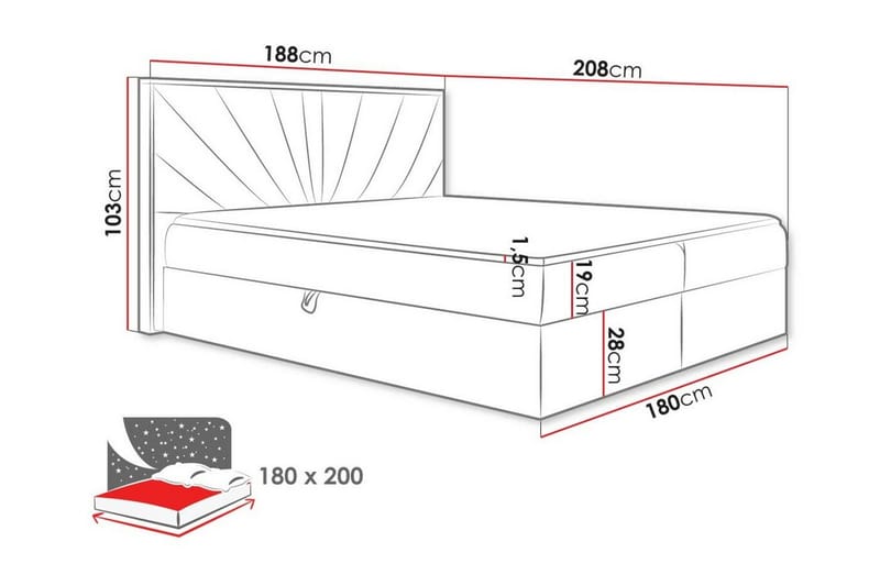 Oberting Sengeramme 180x200 cm - Møbler - Senge - Sengeramme & sengestel