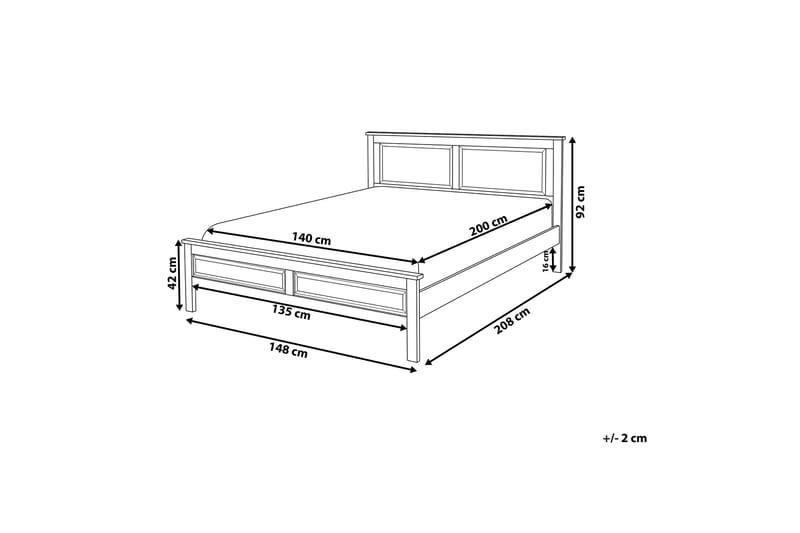 Olivet Dobbelt seng 140 | 200 cm - Blå - Møbler - Senge - Sengeramme & sengestel