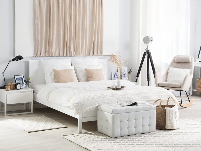 Olivet Dobbelt seng 160 | 200 cm - Hvid - Sengeramme & sengestel