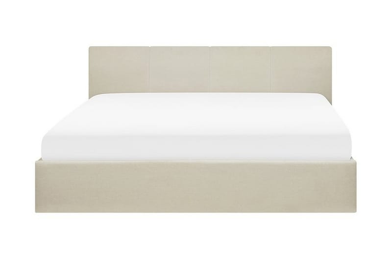 Orbey Sengeramme med Opbevaring 160x200 cm i Stof med Sengegavl, Beige