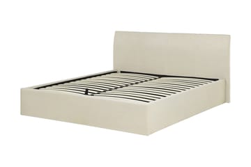 Orbey Sengeramme med Opbevaring 160x200 cm i Stof med Sengegavl - Beige - Møbler - Senge - Sengeramme & sengestel