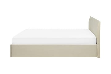 Orbey Sengeramme med Opbevaring 160x200 cm i Stof med Sengegavl - Beige - Møbler - Senge - Sengeramme & sengestel