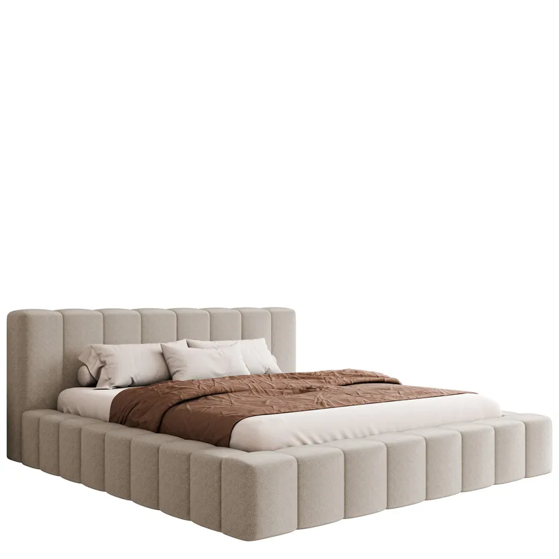 Orvinel Sengeramme 140x200 cm med Opbevaring, Beige