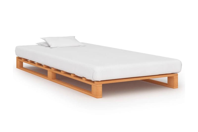 Palleseng Massivt Fyrretræ 100 X 200 Cm Brun - Brun - Møbler - Senge - Sengeramme & sengestel