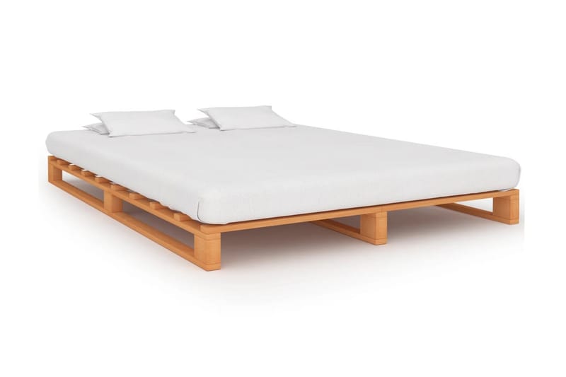 Palleseng Massivt Fyrretræ 120 X 200 Cm Brun - Brun - Møbler - Senge - Sengeramme & sengestel
