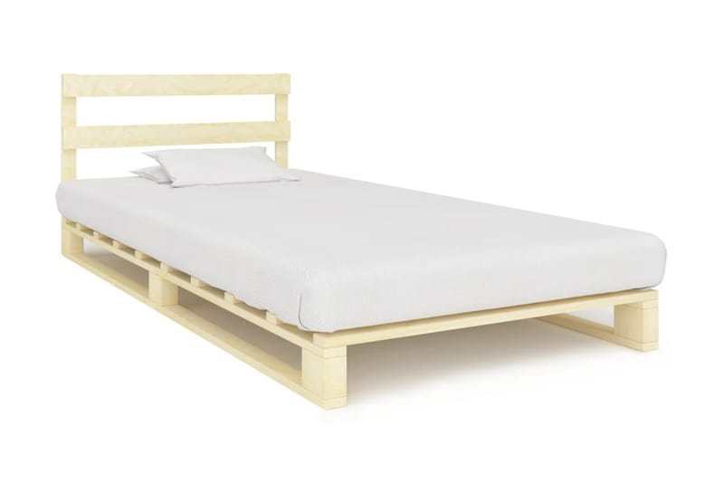 Palleseng Massivt Fyrretræ 120 X 200 Cm - Brun - Møbler - Senge - Sengeramme & sengestel