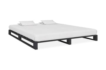 Palleseng massivt fyrretræ 120 x 200 cm grå - Grå - Møbler - Senge - Sengeramme & sengestel