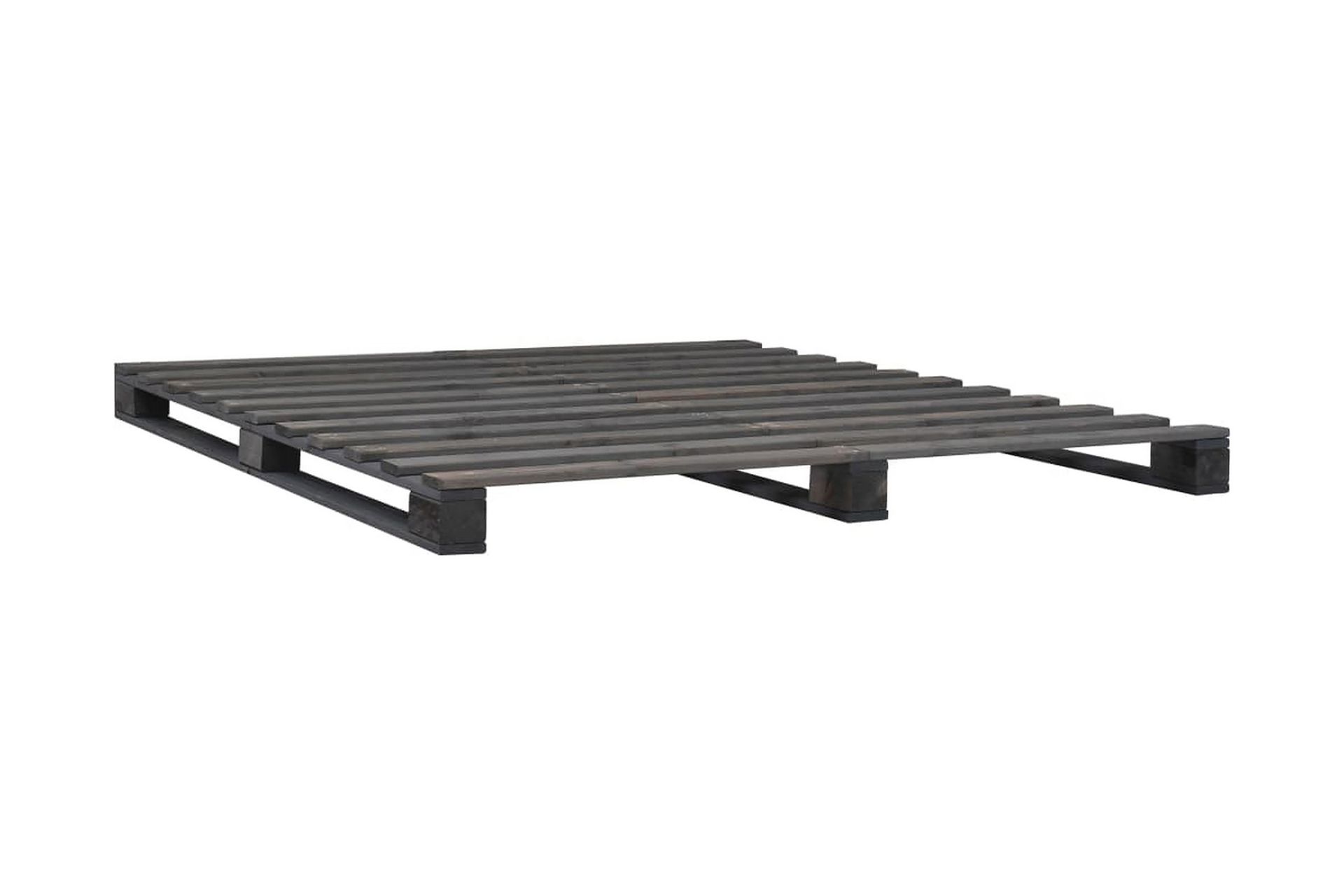 Palleseng massivt fyrretræ 120 x 200 cm grå - Grå - Møbler - Senge - Sengeramme & sengestel