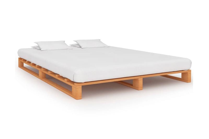 Palleseng Massivt Fyrretræ 140 X 200 Cm Brun - Brun - Møbler - Senge - Sengeramme & sengestel