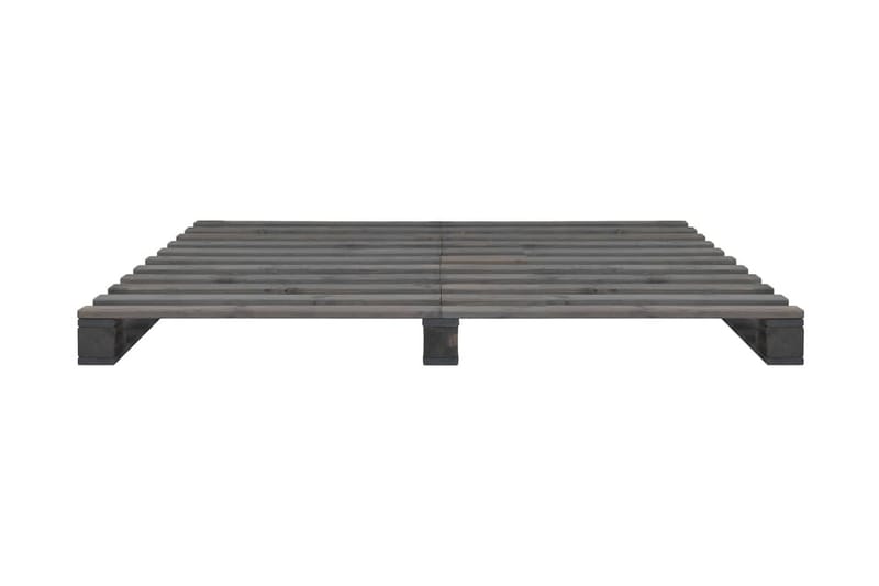 Palleseng massivt fyrretræ 140 x 200 cm grå - Grå - Møbler - Senge - Sengeramme & sengestel