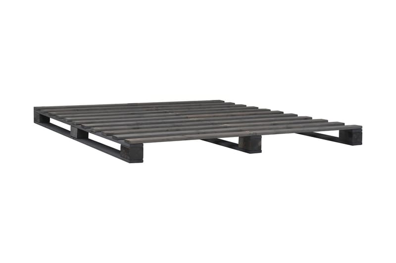 Palleseng massivt fyrretræ 140 x 200 cm grå - Grå - Møbler - Senge - Sengeramme & sengestel