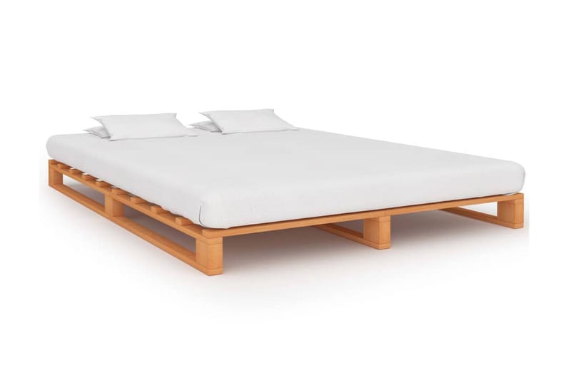 Palleseng Massivt Fyrretræ 160 X 200 Cm Brun - Brun - Møbler - Senge - Sengeramme & sengestel