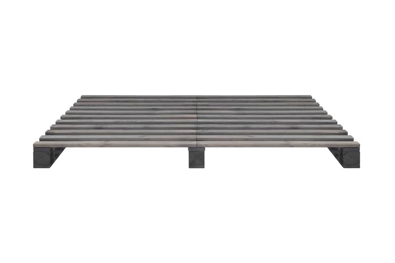 Palleseng massivt fyrretræ 160 x 200 cm grå - Grå - Møbler - Senge - Sengeramme & sengestel