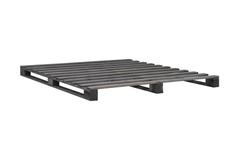 Palleseng massivt fyrretræ 160 x 200 cm grå - Grå - Møbler - Senge - Sengeramme & sengestel