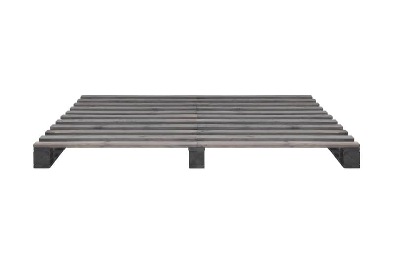 Palleseng massivt fyrretræ 180 x 200 cm grå - Grå - Møbler - Senge - Sengeramme & sengestel