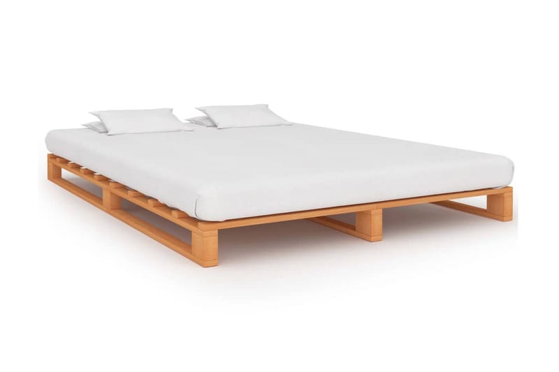 Palleseng Massivt Fyrretræ 200 X 200 Cm Brun - Brun - Møbler - Senge - Sengeramme & sengestel